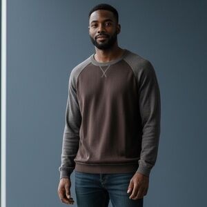 Perry Ellis Crewneck Sweater Neutral Brown Men’s Size Large